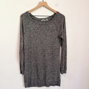 Athleta Speckled Oversized Long Sleeve Top Black Size S